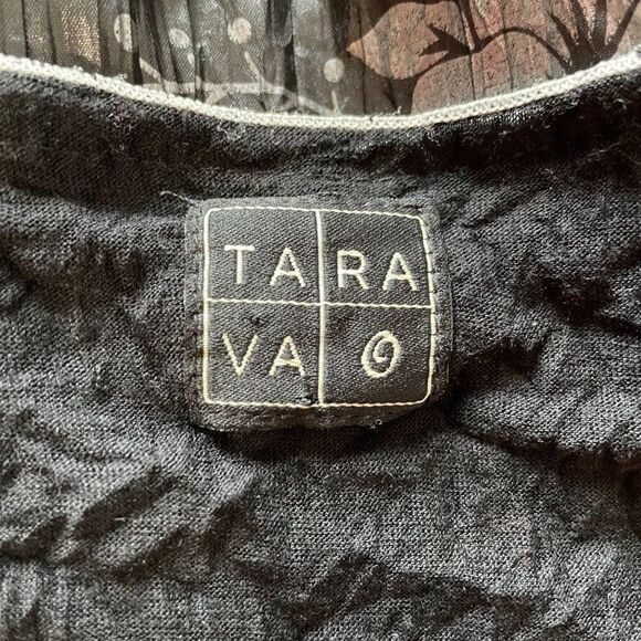 TARAVAO Boho Lagenlook Sleeveless Dress Black Silver 1X - Picture 6 of 8